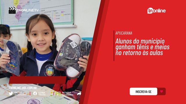 Alunos do município ganham tênis e meias no retorno às aulas; assista