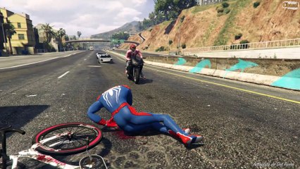 SPIDERMAN vs Superman en Bicicleta Mega Rampa Increíble - El Hombre Araña, Flash, Joker, Iron Man