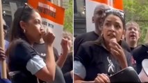 AOC joins picket lines as actors and writers strike in New York