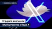El pájaro azul de Twitter vuela; Elon Musk presenta el logo X
