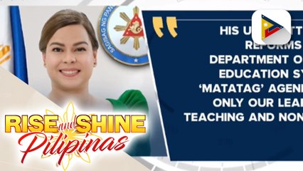VP at Educ. Sara Duterte, ikinatuwa ang suporta ni PBBM sa Department of Education