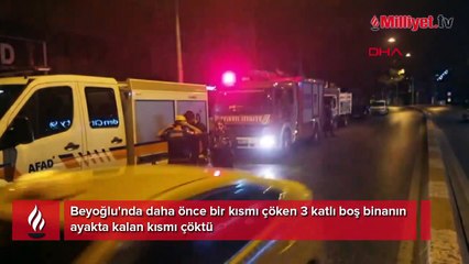 Beyoğlu'nda 3 katlı metruk bina çöktü
