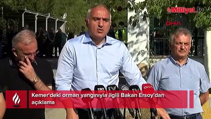 Kemer'deki orman yangınıyla ilgili Bakan Ersoy'dan açıklama