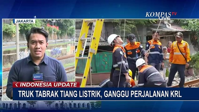 Pasca Kejadian Truk Tabrak Tiang Listrik di Lintasan Pondok Ranji, Perjalanan KRL Mulai Normal
