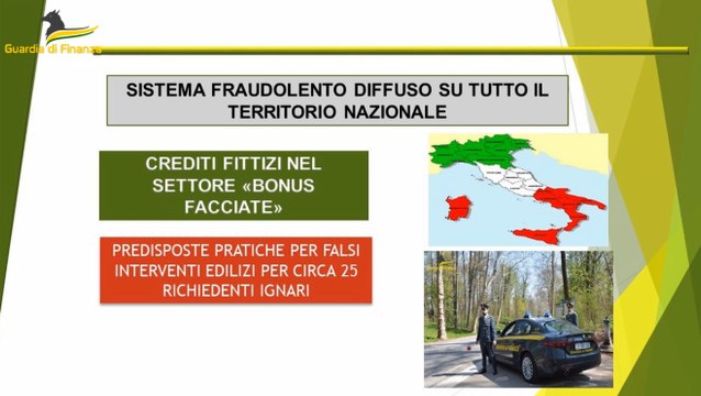 Truffa su bonus facciate: 40 indagati, sequestrati falsi crediti per 32 milioni (25.07.23)