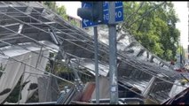 Nubifragio a Milano: una lunga impalcatura crolla sui cavi del filobus