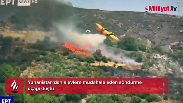 Yunanistan'dan alevlere müdahale eden söndürme uçağı düştü