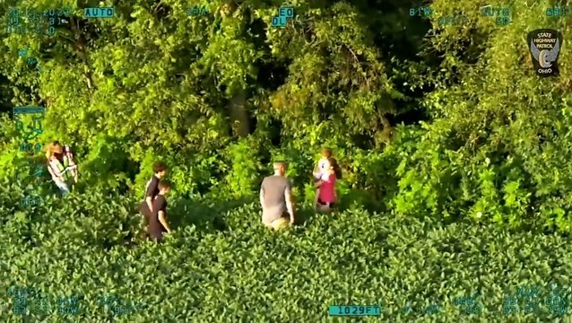 Moment police helicoper locates missing 4-year-old wandering through fields