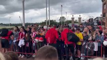 Sunderland players arrive at the Stadium of Light ahead of Sunderland's open training session
