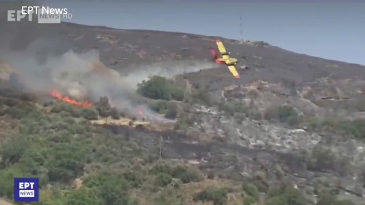Firefighting plane crashes on Evia, a Greek island near Athens