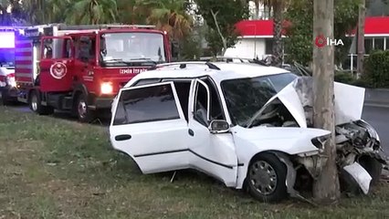SATILIK ARAÇLA AĞACA ÇARPAN SÜRÜCÜ HAYATINI KAYBETTİ