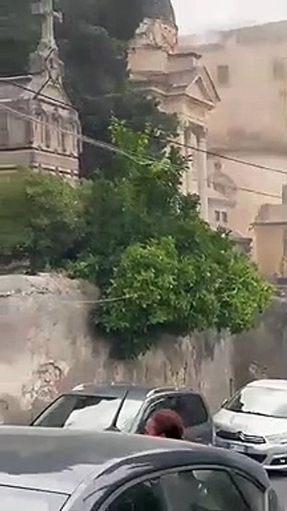 Un incendio è divampato nel cimitero di Santa Maria di Gesù a Palermo