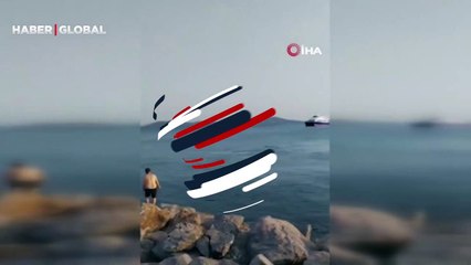 Bostancı Sahili'nde görüntülendi! Vatandaşlar cep telefonlarını çıkararak hemen kayda aldı