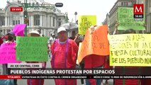 En CdMx, pueblos indígenas protestan en Eje Central, exigen participar en la Feria de las Culturas