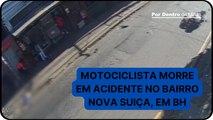 Vídeo mostra momento que motociclista sofre acidente no bairro Nova Suíça, em BH