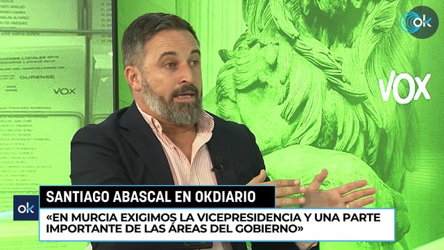 Abascal: «En Murcia exigimos la vicepresidencia y una parte importante de las áreas del Gobierno»