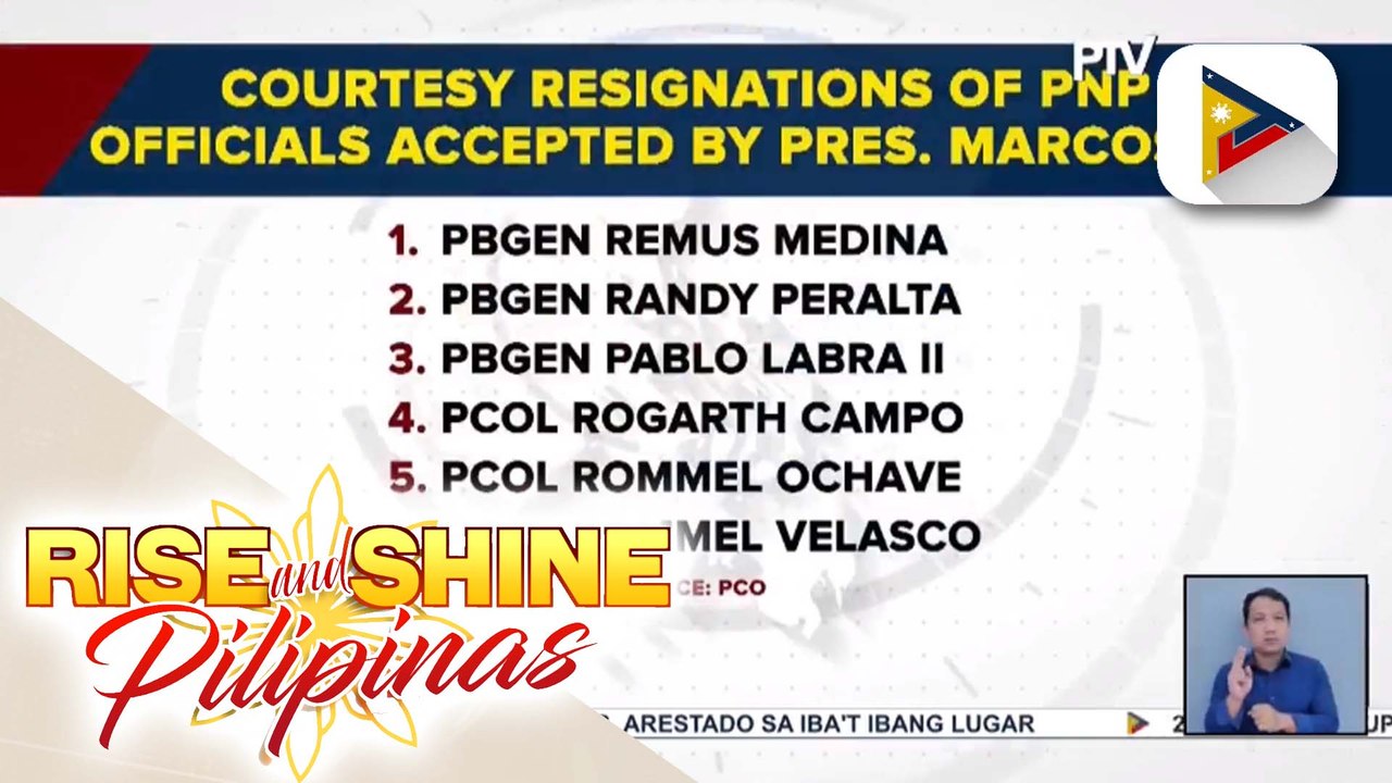 Courtesy resignation ng 18 na matataas na opisyal ng PNP, tinanggap na ni Pres. Marcos Jr.