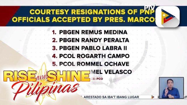 Courtesy resignation ng 18 na matataas na opisyal ng PNP, tinanggap na ni Pres. Marcos Jr.