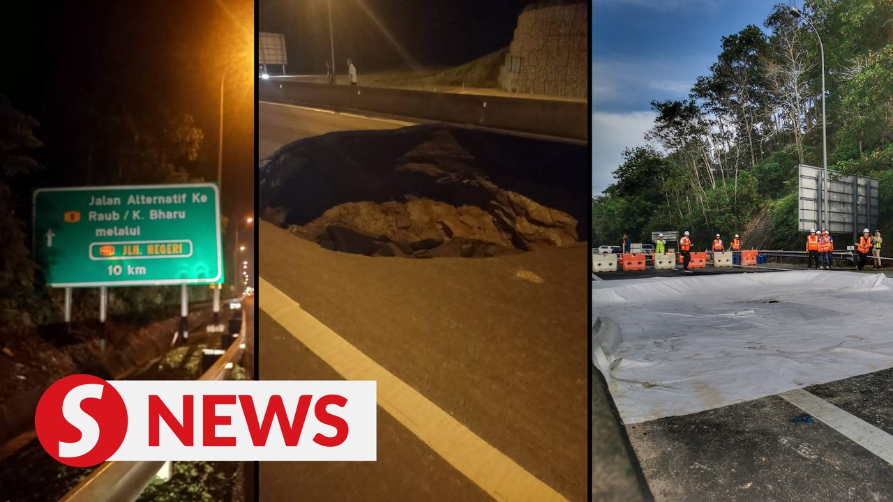 Karak Highway blocked at KM66.1 due to sinkhole, affecting both directions near Bentong