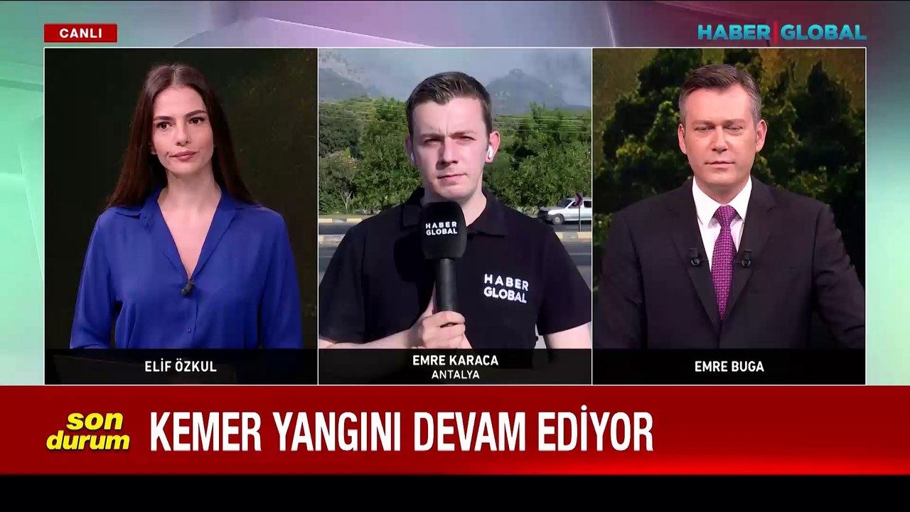 Kemer'deki orman yangına havadan ve karadan müdahale sürüyor: Rüzgar mücadeleyi zorlaştırdı