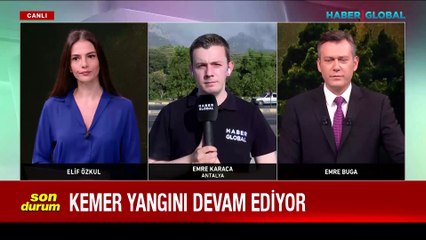 Kemer'deki orman yangına havadan ve karadan müdahale sürüyor: Rüzgar mücadeleyi zorlaştırdı