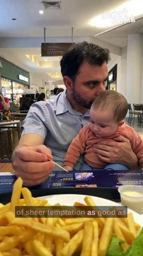 Cuteness Overload: Adorable Baby Girl Wants Dad to Share Fries! || Heartsome
