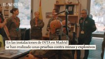 Pruebas contra minas y artefactos explosivos improvisados (llamados también IED) del blindado VCR  8x8 Dragón, que se han realizado en las instalaciones del INTA en Madrid