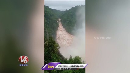 Unchalli Waterfalls Overflowing With Flood Water _ Karnataka _ V6 News (1)