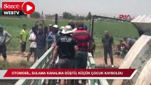 Otomobil sulama kanalına düştü