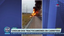 Choque entre dos tractocamiones deja un muerto en Tulancingo, Hidalgo