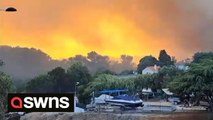 Red skies as wildfires surround the Portuguese suburb of Cascais