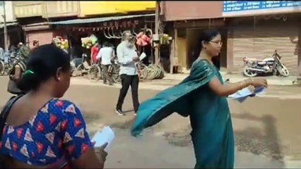 देखो.. 2 दिवसीय धरना को लेकर बीएसपी खुर्सीपार गेट में पर्चा वितरण