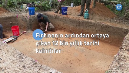 Fırtınanın ardından ortaya çıkan 12 bin yıllık tarihi kalıntılar