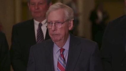 Moment Mitch McConnell freezes mid-press conference