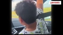 Sınırda Türk bayrağını gören gurbetçi çocuk duygulandırdı