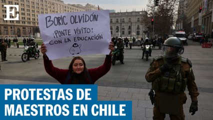 Manifestación de profesores en Chile