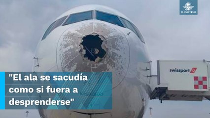 En pleno vuelo, granizo deja severos daños en avión