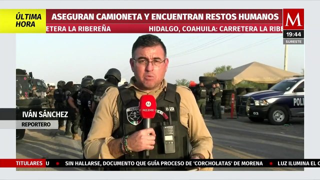 Aseguran camioneta calcinada con restos humanos en Hidalgo, Coahuila