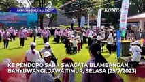 Potret Ibu Negara Iriana Ikut Permainan Anak Tradisional di Banyuwangi