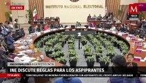Sesión del Consejo Nacional del INE para fijar reglas de 'corcholatas' y Frente Amplio por México