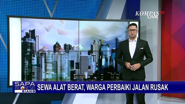 Sewa Alat Berat, Warga Gotong-Royong Perbaiki Jalan Longsor Lintas Lamteuba Aceh Besar