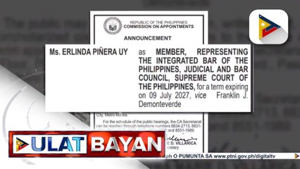 Interim appointment ni Ret. Associate Justice Erlinda Piñera, isinumite ni PBBM sa CA