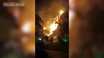 Fire rages in Palermo, Sicily, as locals film destruction