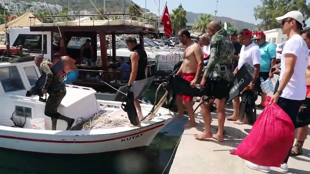 362 kilogrammes de déchets éliminés lors du nettoyage des fonds marins à Bodrum