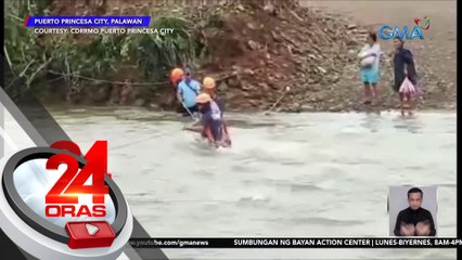 2 pamilyang na-trap sa ilog sa Palawan, sinagip; halos 200 bahay sa Davao del Norte, winasak ng hangin | 24 Oras