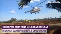 Helikopter BNBP yang Mendarat Darurat di Lahan Gambut Berhasil Dihidupkan dan Kembali Terbang