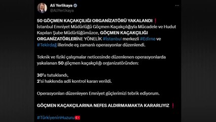 Dernière minute： 50 organisateurs de trafic de migrants arrêtés à Istanbul, Tekirdağ et Edirne