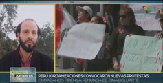 Organizaciones peruanas convocan a nuevas manifestaciones antigubernamentales