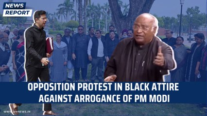 Opposition Arriving in Black Clothes in Parliament | Manipur | Rahul Gandhi | BJP Congress | PM Modi