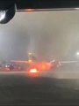 Delhi On July 25, #SpiceJet Q400 (VT-SUD) engine No. 1 caught fire while carrying out engine ground runs at #Delhi Airport.